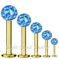 316L Surgical Stainless Steel Gold Plated Factory Price Lip Piercing Low